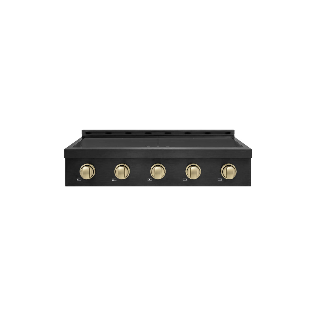 ZLINE - Autograph 36 in. Paramount Built-in Induction Rangetop with 5 Element Cooktop in Black Steel & Champagne Bronze Accents - Black Stainless Steel