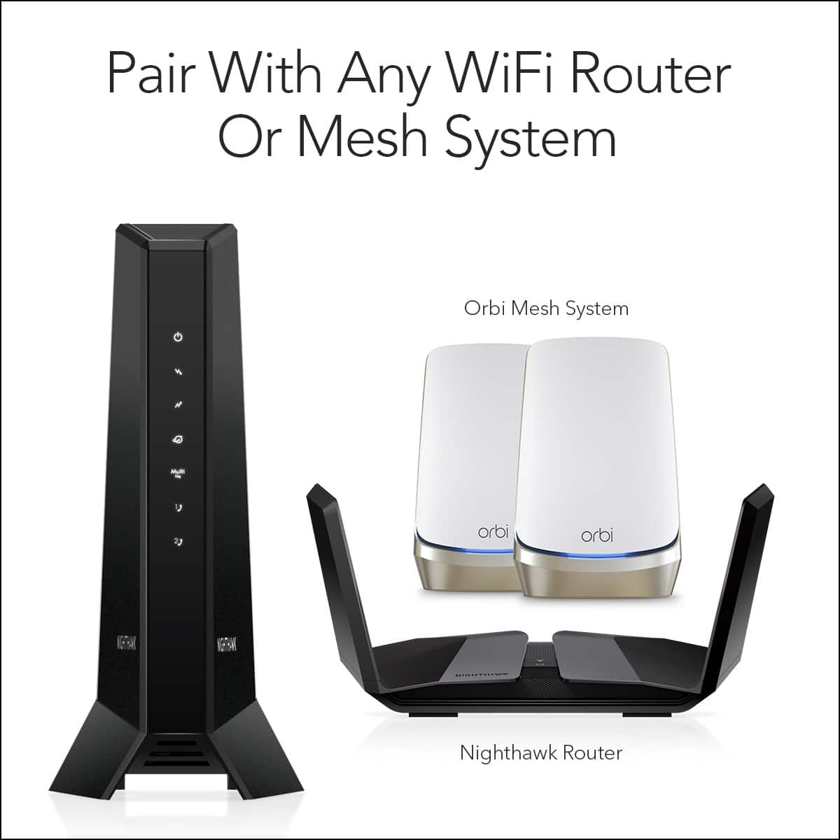 NETGEAR - Nighthawk 32 x 8 DOCSIS 3.1 Voice Cable Modem - Black