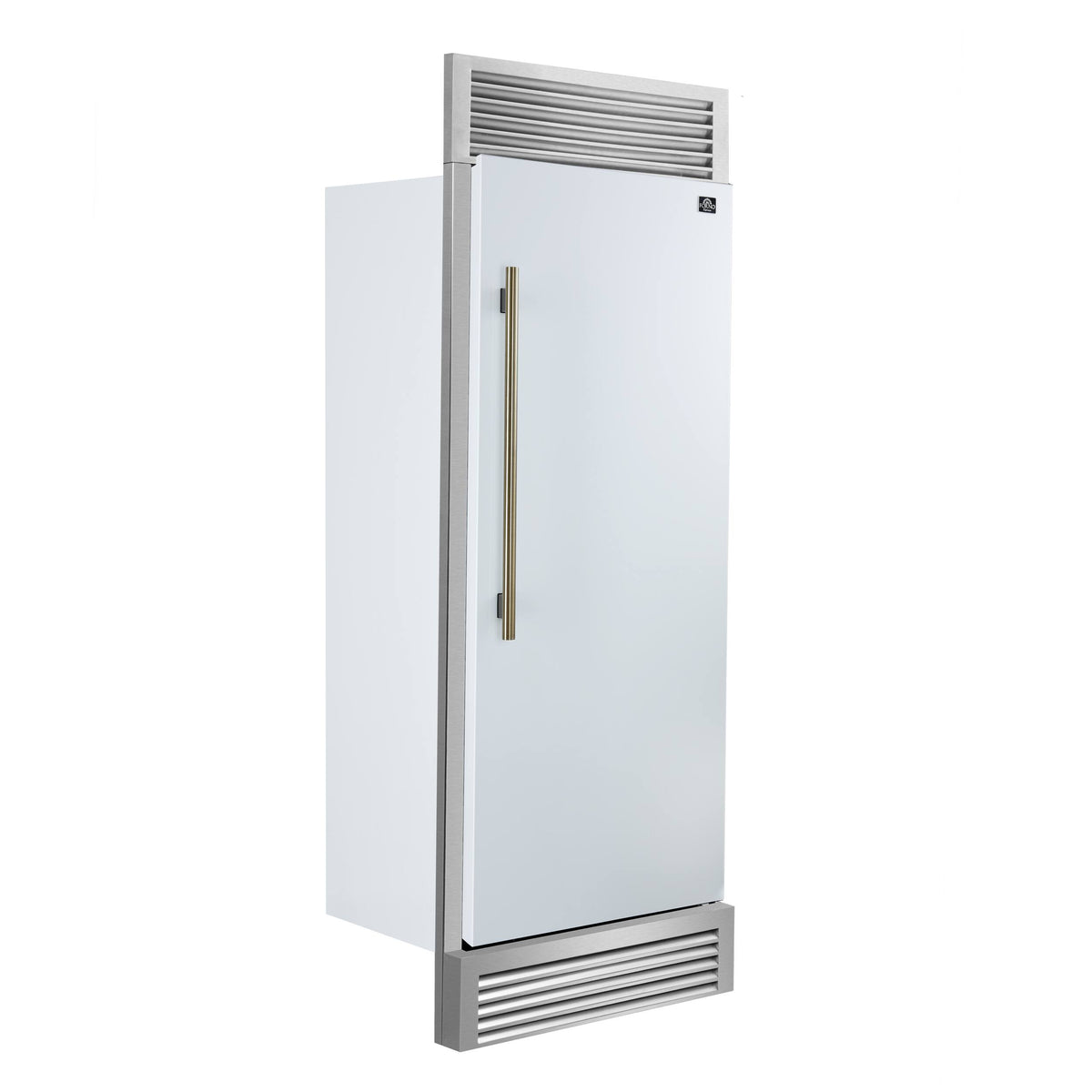 Forno Appliances - Maderno 13.6 Cu. Ft. Built-In Upright Convertible Freezer with Decorative Trim and Right Swing Door - White