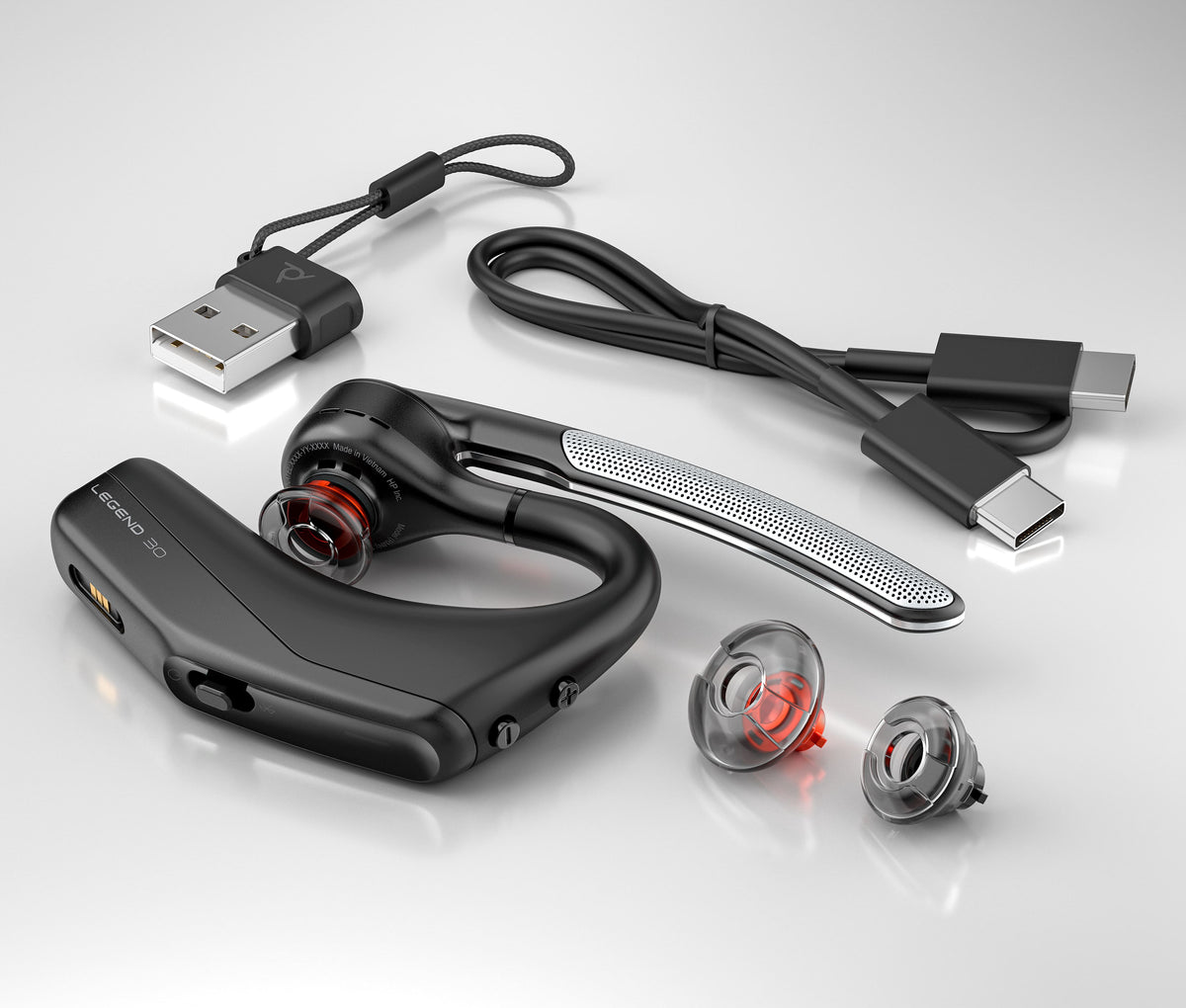 HP - Poly Voyager Legend 30 Wireless Noise Cancelling In-Ear Headset - Black