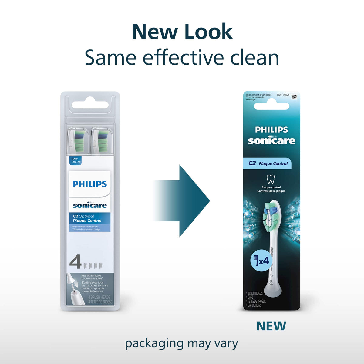 Philips Sonicare - C2 Plaque Control - Replacement Toothbrush Heads, 4 Pack, HX9024/77 - White