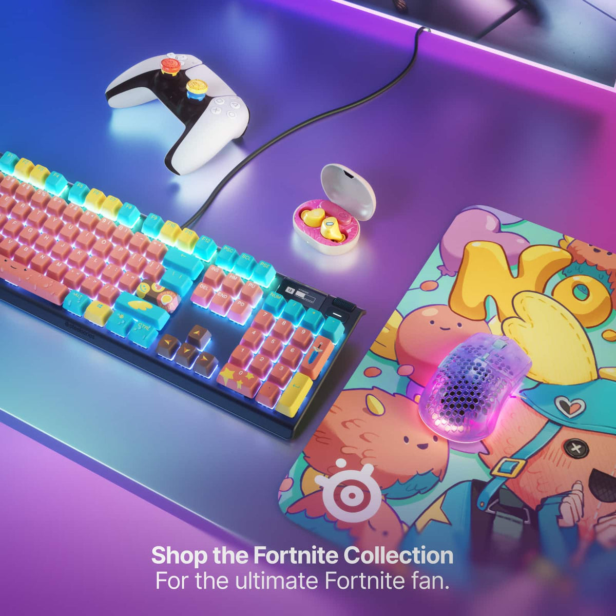SteelSeries - QcK Cloth Gaming Mouse Pad (Large) - Fortnite Guff Edition - Multi