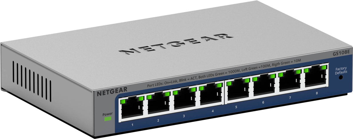 NETGEAR - Plus Series 8-Port Gigabit Ethernet Switch - Gray