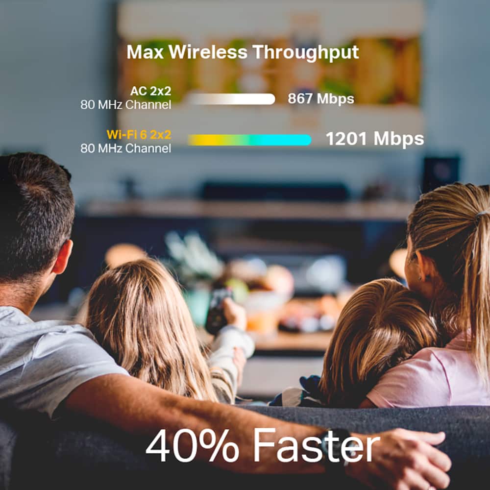 TP-Link - Archer AX1500 Dual Band Wi-Fi 6 Router - Black