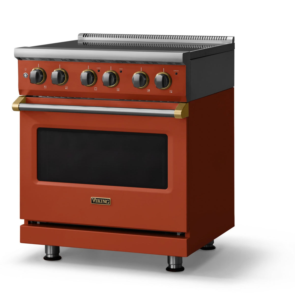 Viking - 30"W. Pro5S 4.7 Cu. Ft. Freestanding 4 Element Electric Convection Range - /Brushed Brass - Spiced Cider