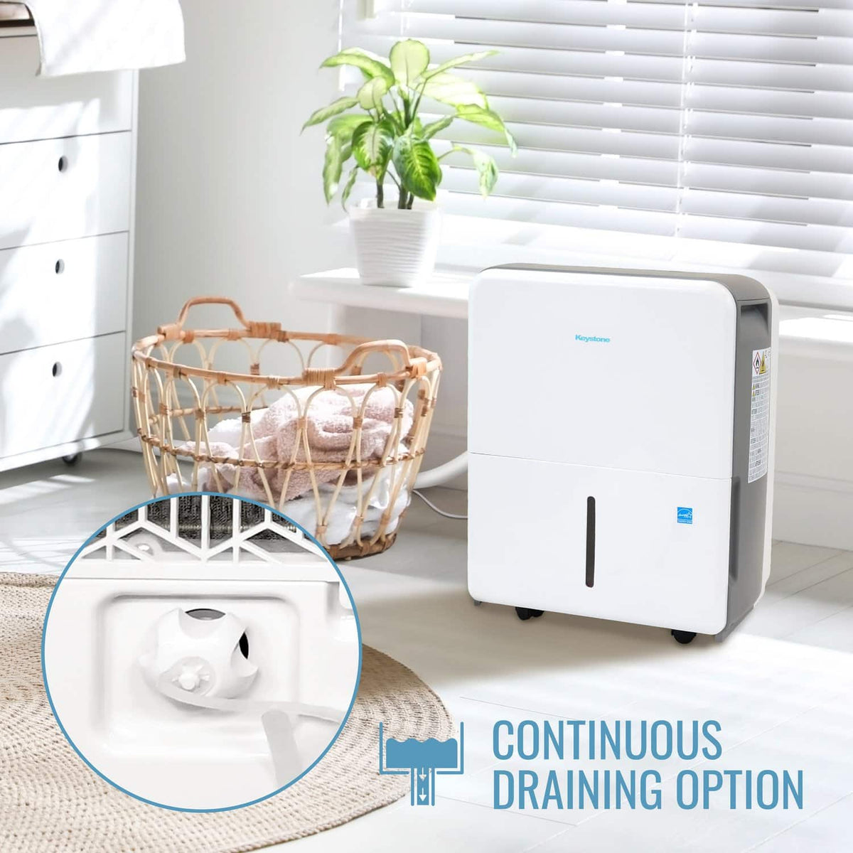 Keystone - 35-Pint 6.35 Quart Dehumidifier - White