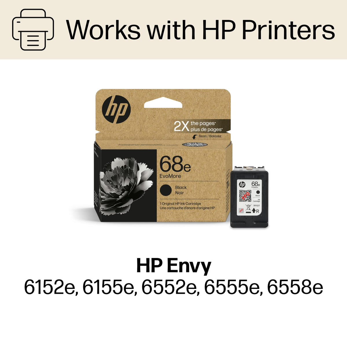 HP - 68e EvoMore Ink Cartridge - Black