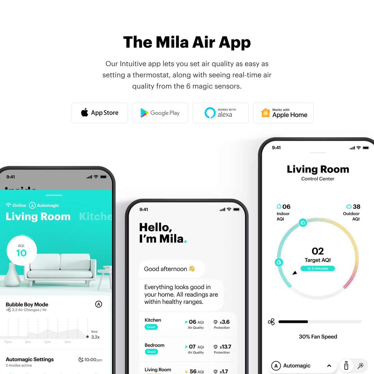 Mila - Air Purifier with Big Sneeze Filter - White