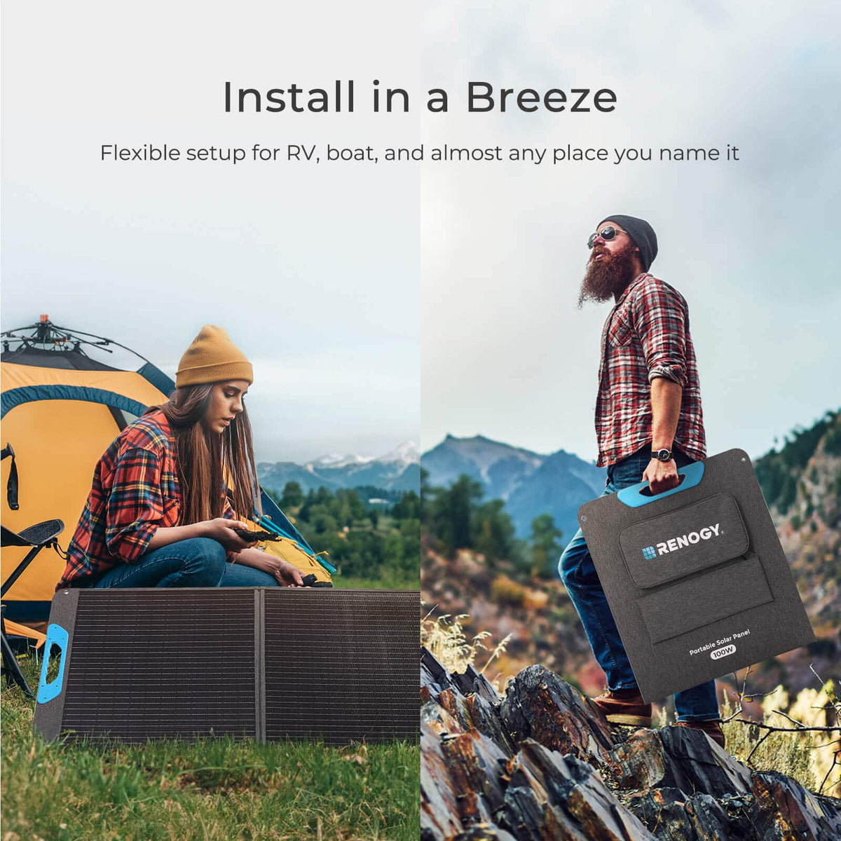 Renogy - E.Flex 100W Portable Solar Panel - Black
