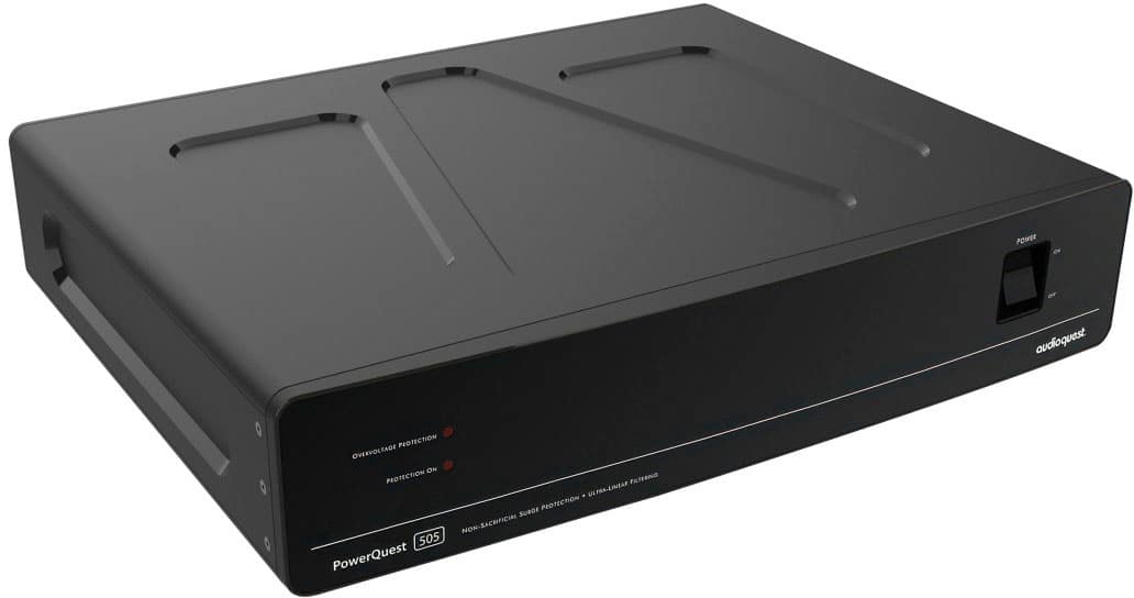 AudioQuest - PowerQuest 505 12-Outlet/Unlimited Joules Non-Sacrificial Surge Protector & Power Conditioner with PQ-715 Power Cable - Black