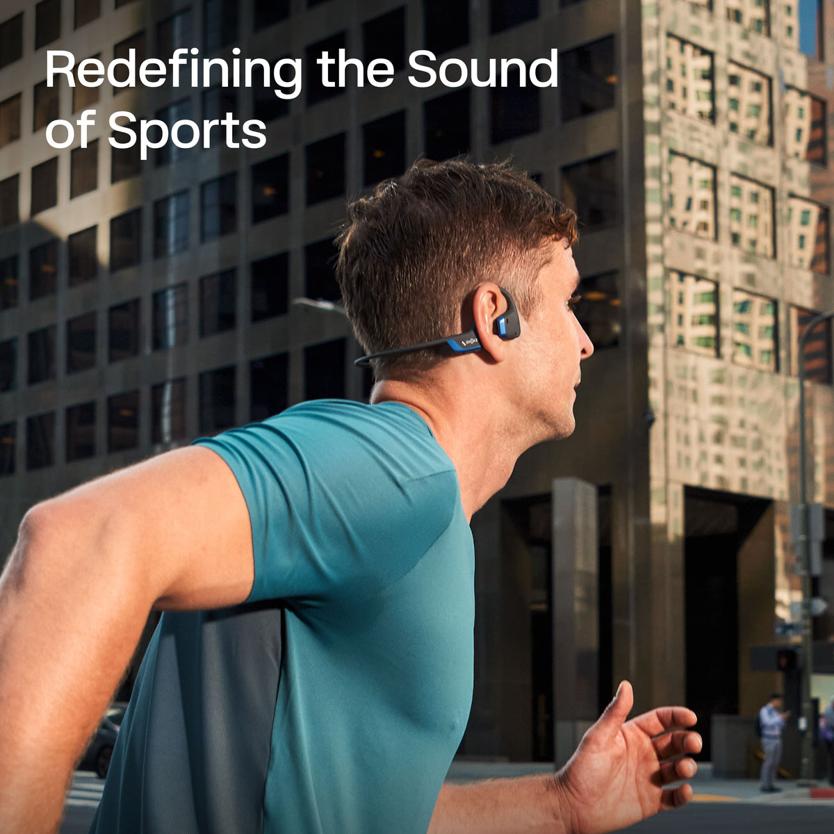 Shokz - OpenRun Pro 2 Mini Wireless Bone Conduction Open-Ear Bluetooth Sports Headphones - Steel Blue