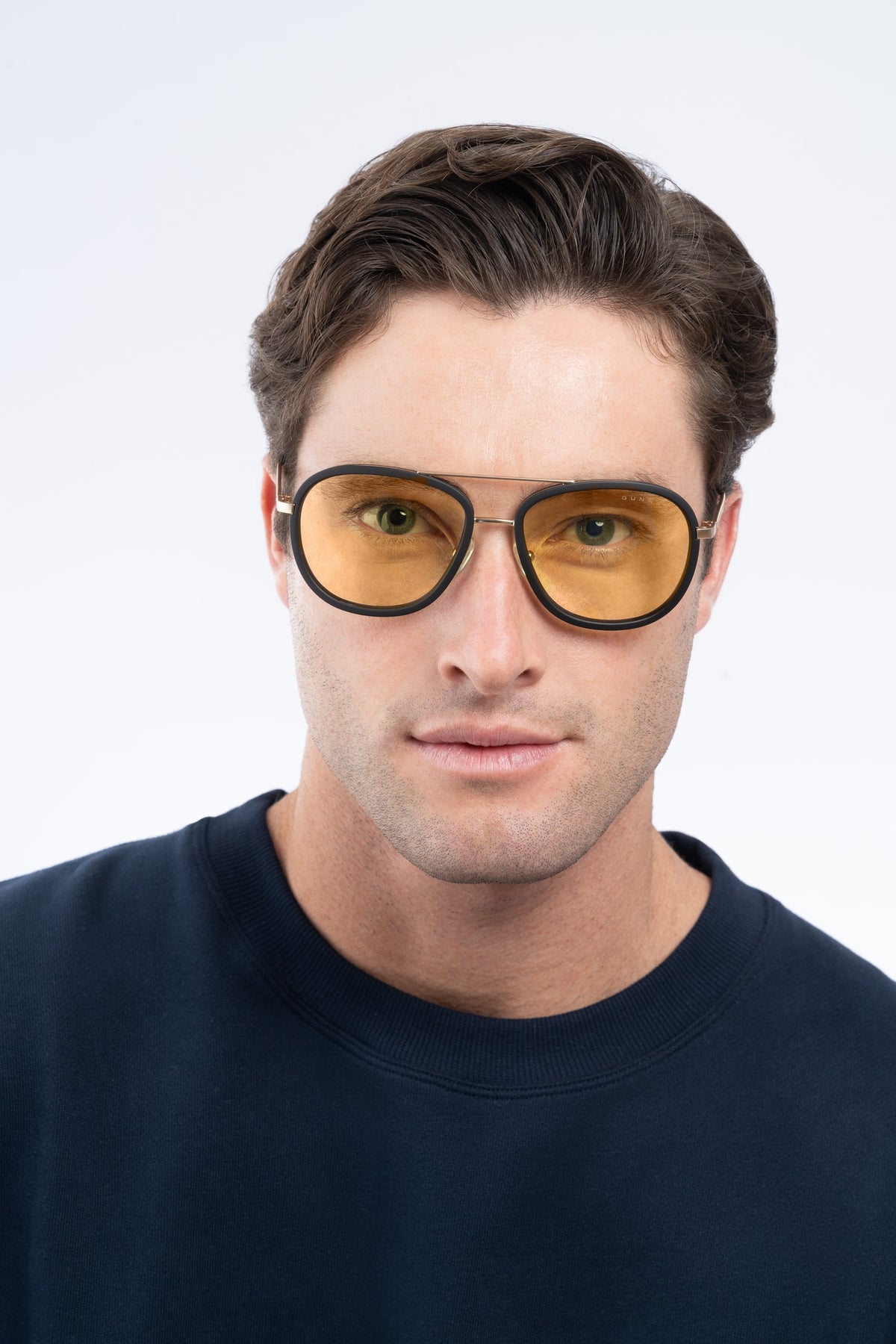 GUNNAR - Dume Computer Glasses with Blue Light Reduction, Amber Lenses - Gold
