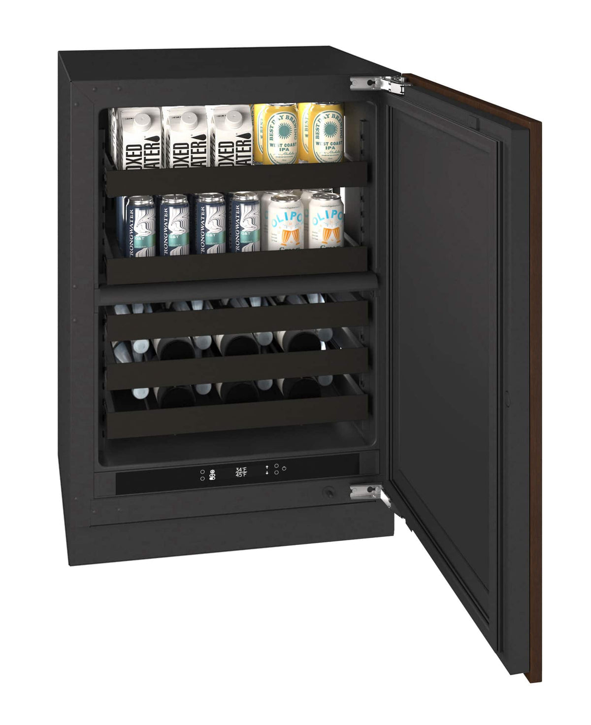 U-Line - 24"W. 4.6Cu.Ft. Built-In Dual-Zone Beverage Center-Panel Ready - Integrated Solid