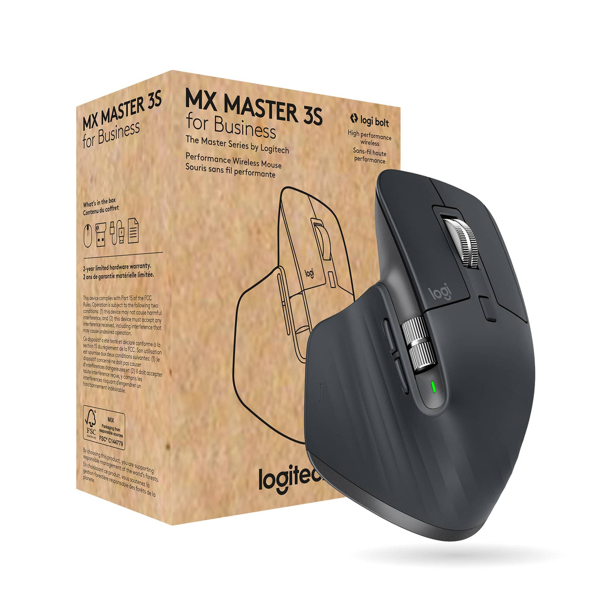 Logitech - MX MASTER 3S Bluetooth Edition for Business Performance Wireless Mouse - Wireless - Graphite