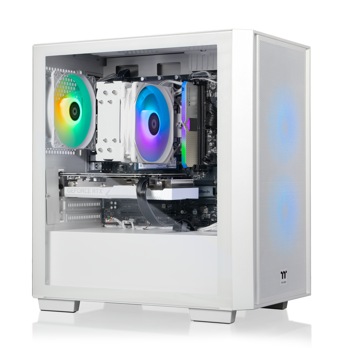 Thermaltake - LCGS Versa i560S Gaming Desktop Intel Core i7-14700F 2025 16GB RGB Memory NVIDIA GeForce RTX 5060 1TB SSD NVMe M.2 WiFi - White
