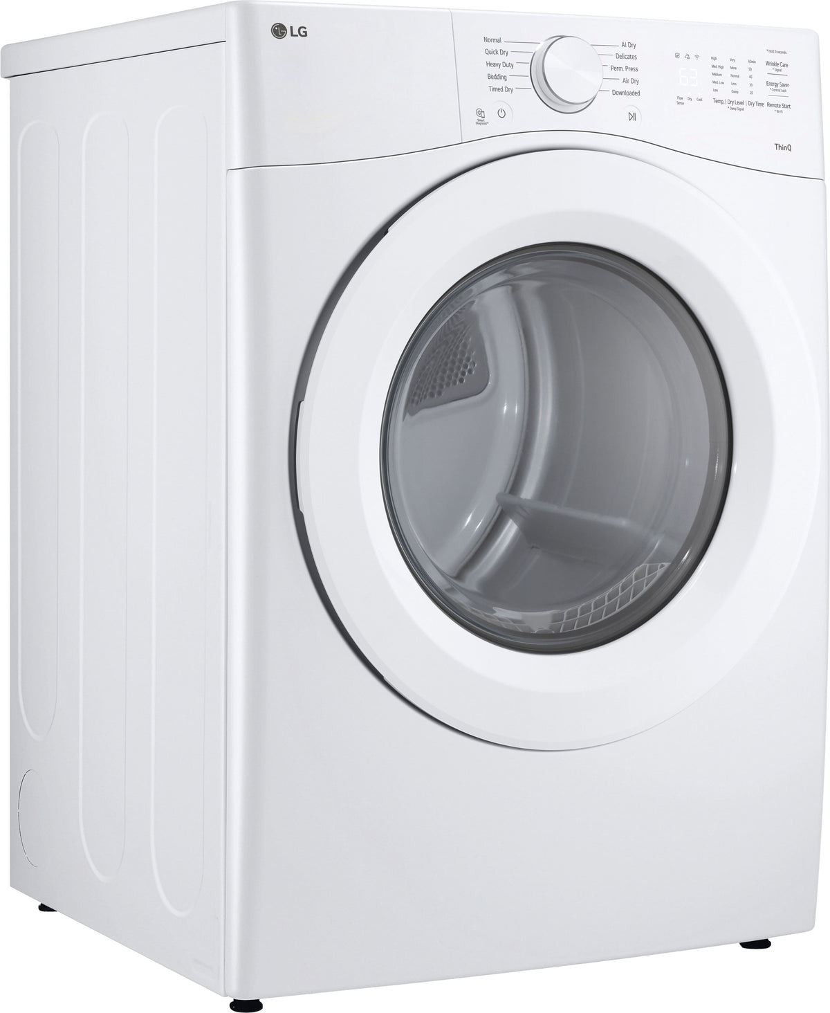 LG - 7.4 Cu. Ft. Ultra Large Stackable Smart Electric Dryer with AI Sensor Dry and LoDecibel Quiet Operation - White
