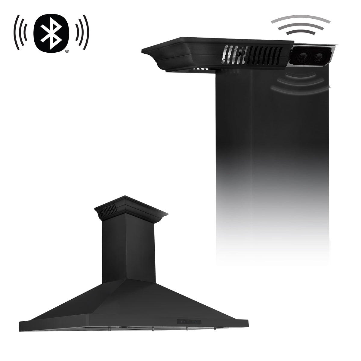 ZLINE - 42 inches - Externally Vented - Wall Range Hood - Black Stainless Steel