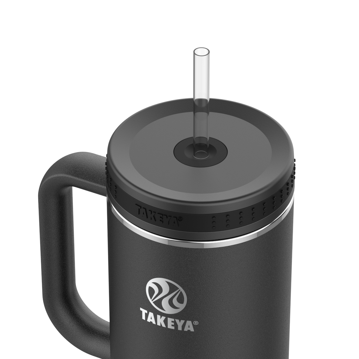 Takeya - 40-oz. Straw Tumbler with Handle - Onyx