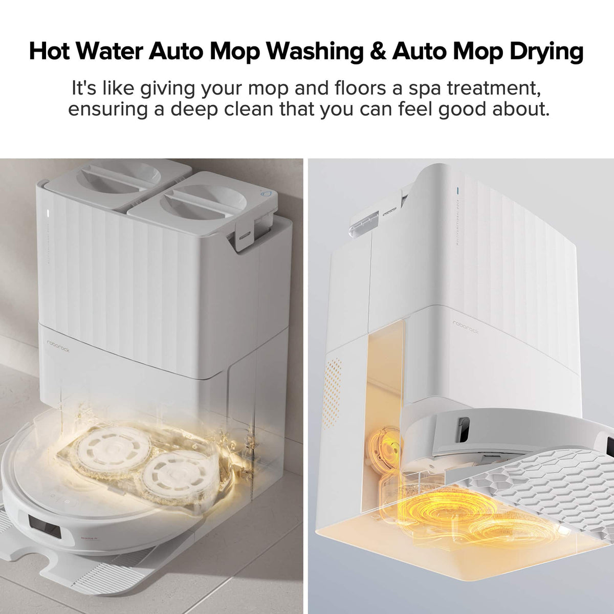 Roborock - Qrevo Pro Wi-Fi Connected Robot Vacuum and Mop with FlexiArm Design Edge Mopping, Dynamic Hot Water Mop Washing - White