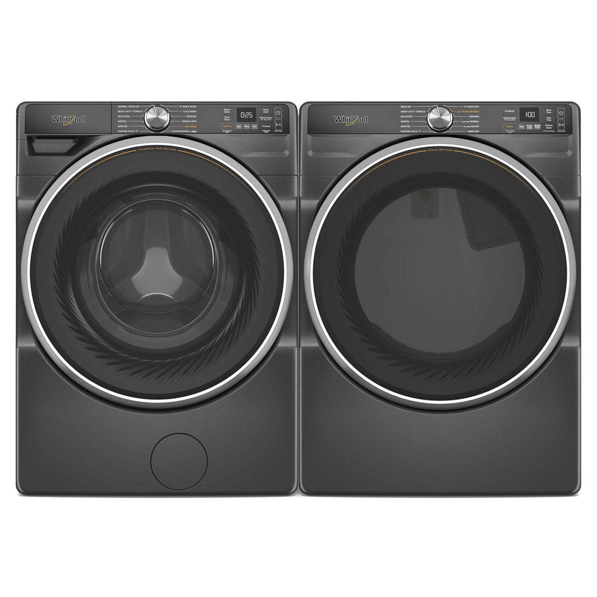 Whirlpool - 5.0 Cu. Ft. High Efficiency Smart Front Load Washer with FreshFlow Vent System - Volcano Black
