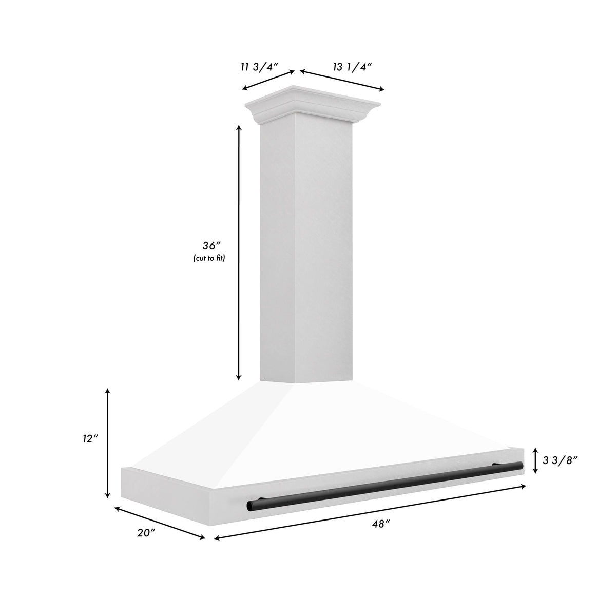 ZLINE DuraSnow - 48 inches - Externally Vented - Wall Range Hood - Stainless Steel