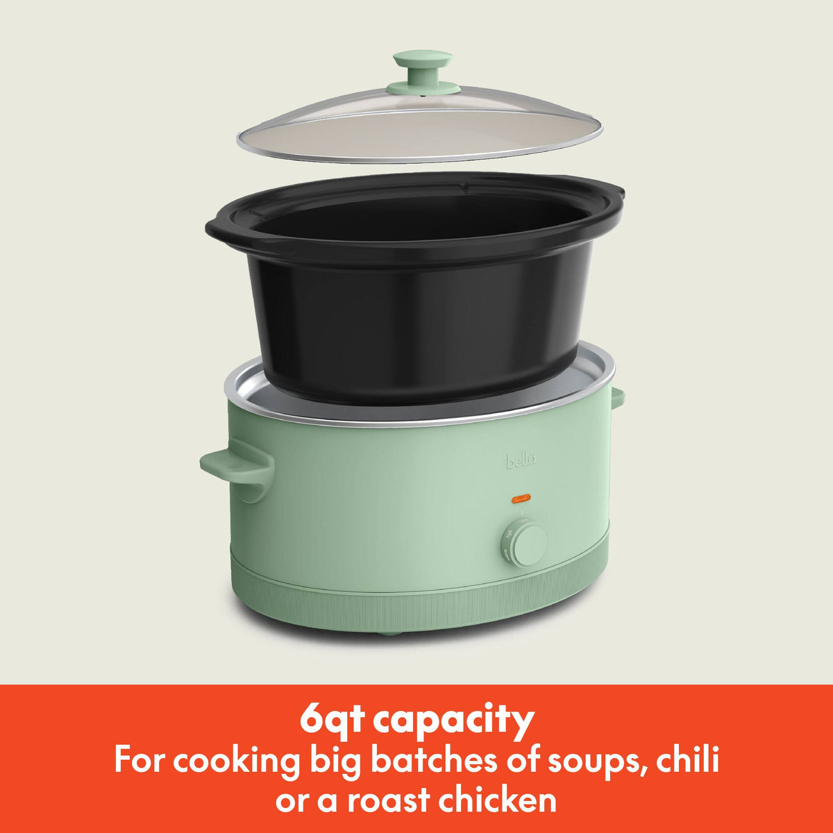 Bella - 6-qt. Manual Slow Cooker - Seaglass