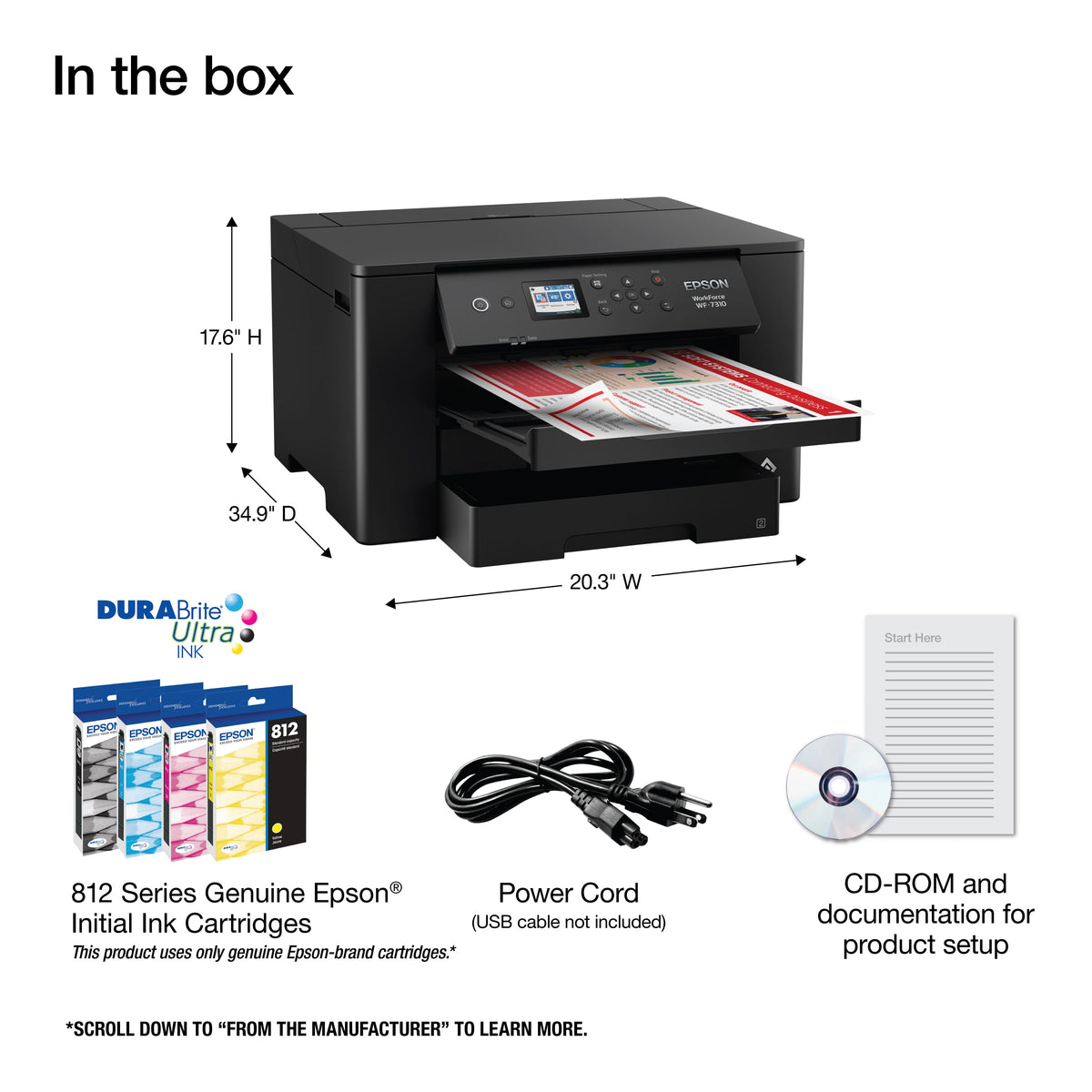 Epson - WorkForce Pro WF-7310 Wireless Wide-Format Inkjet Printer - Black
