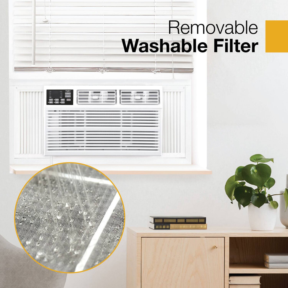 Whirlpool - 1,000 Sq. Ft. 18,000 BTU 230V Window Air Conditioner - White
