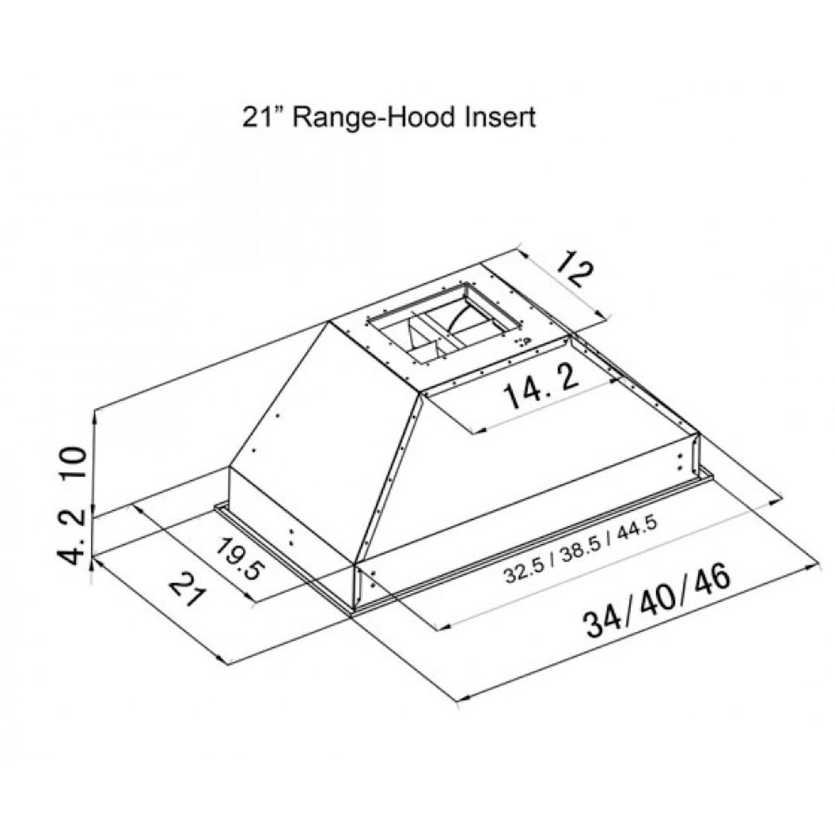 ZLINE - 34 inches - Externally Vented - Range Hood Insert - Stainless Steel