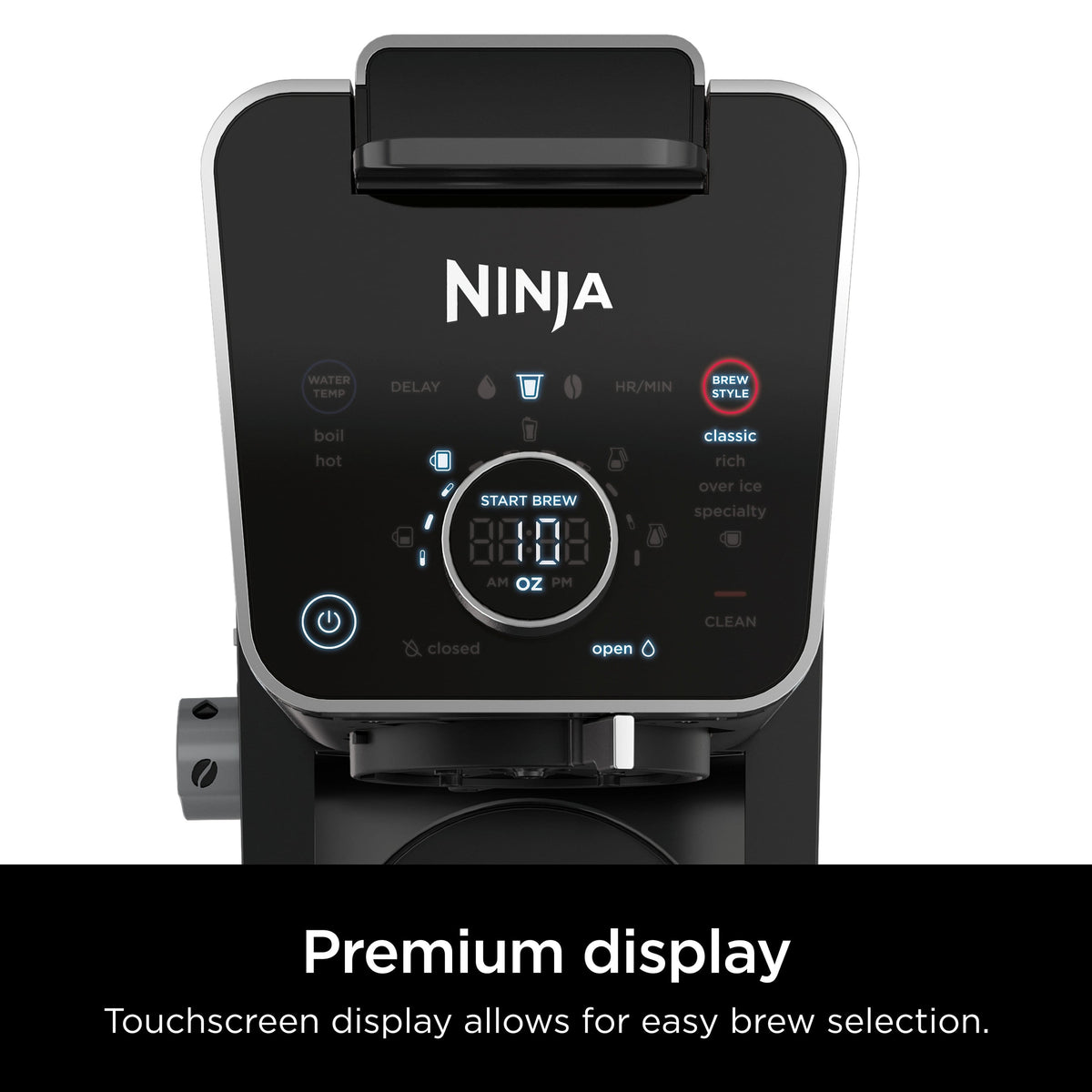 Ninja - DualBrew PRO 12-Cup Specialty Coffee System with Thermal Carafe, K-Cup Compatible, Hot Water System & Frother - Black/Silver
