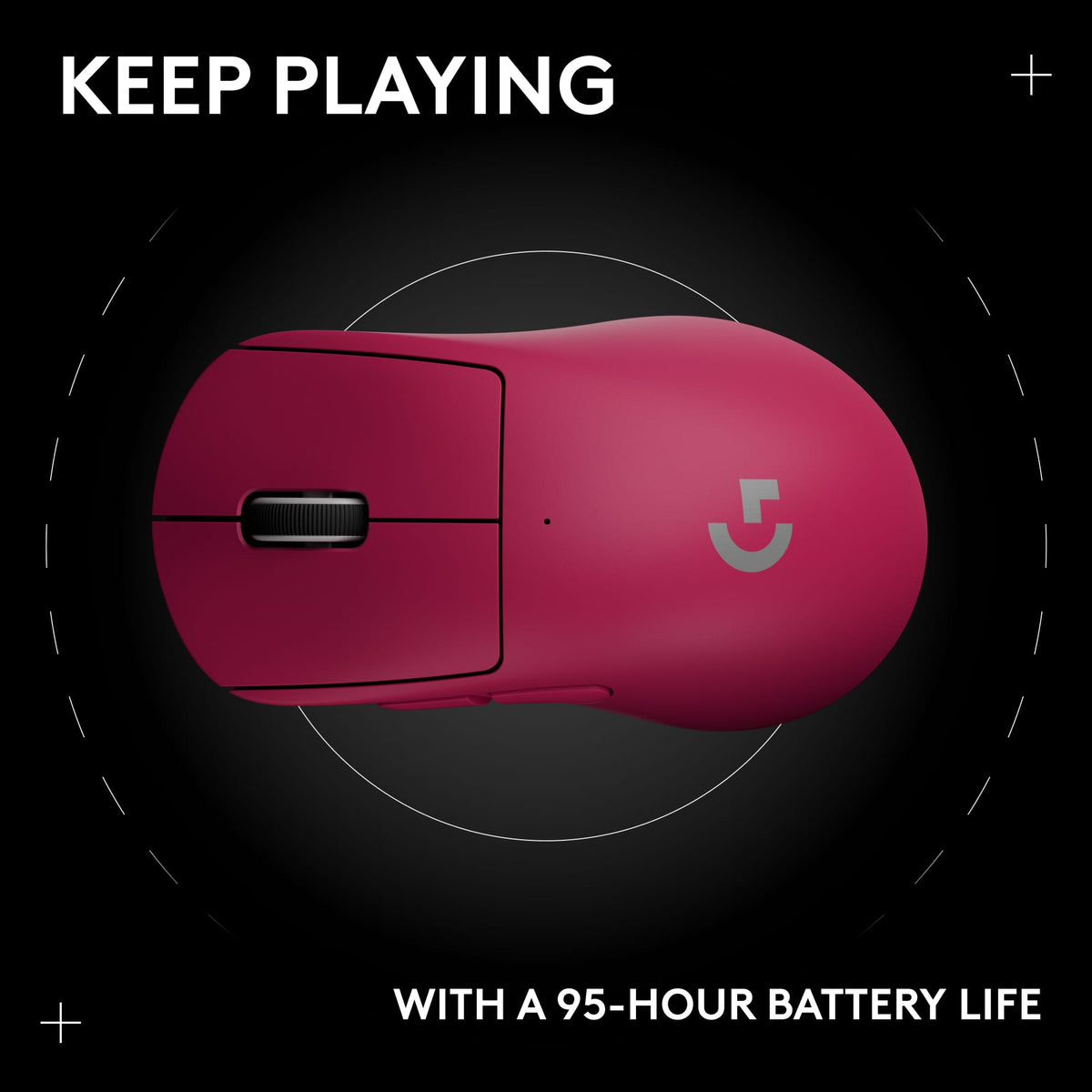 Logitech - PRO X Superlight 2 DEX Lightweight Wireless Optical HERO 2 Sensor 44 000 DPI Gaming Mouse with 5 Programmable Buttons - Wireless - Magenta